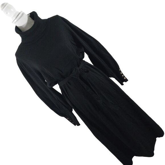 NWT@$79! MAIA! DELICIOUSLY LUXE BLACK KNIT SWEATER DRESS, TURTLENECK! SZ XL - Picture 1 of 10